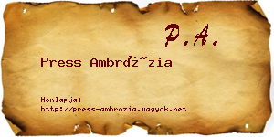Press Ambrózia névjegykártya